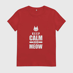 Футболка хлопковая женская Stray - Keep Calm, цвет: красный