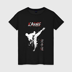 Футболка хлопковая женская Karate fighter, цвет: черный