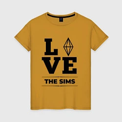 Футболка хлопковая женская The Sims love classic, цвет: горчичный