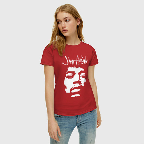 Женская футболка Джими Хендрикс / Красный – фото 3