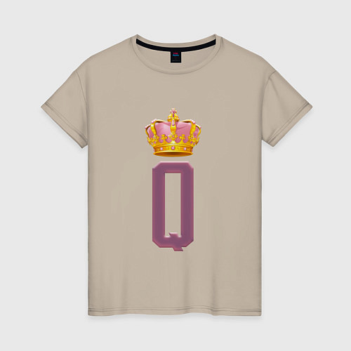 Женская футболка Ее величество - Королева / Миндальный – фото 1