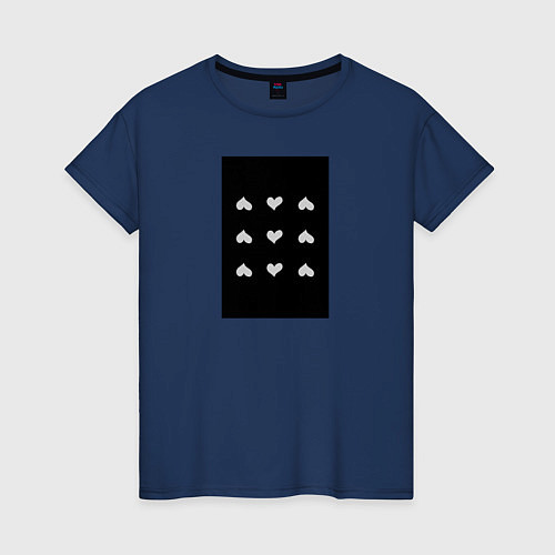 Женская футболка Девять сердец заплаток / Тёмно-синий – фото 1