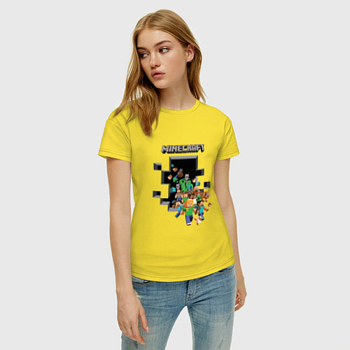 Женская футболка Логотип Майнкрафт / Желтый – фото 3