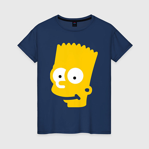 Женская футболка Барт Симпсон - портрет / Тёмно-синий – фото 1