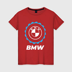 Футболка хлопковая женская BMW в стиле Top Gear, цвет: красный