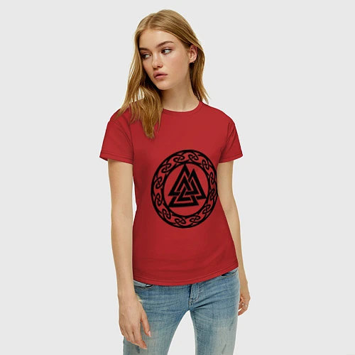 Женская футболка Валькнут - символ Одина / Красный – фото 3