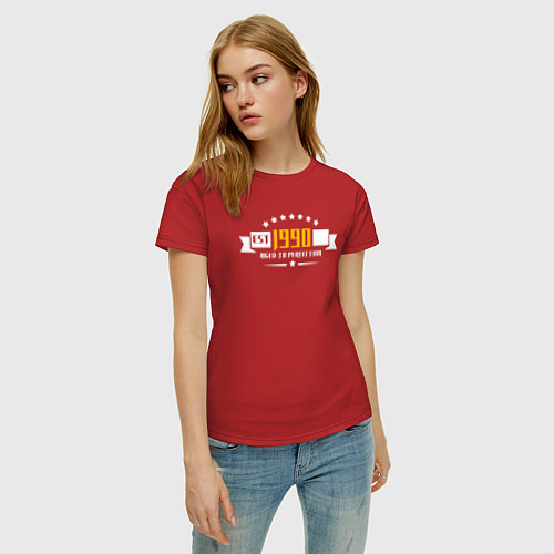 Женская футболка С 1990 года в возрасте совершенства / Красный – фото 3