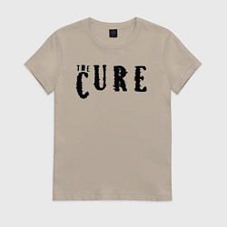 Футболка хлопковая женская The Cure лого, цвет: миндальный