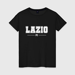 Футболка хлопковая женская Lazio football club классика, цвет: черный