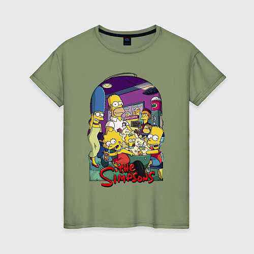 Женская футболка Семейка Симпсонов скупила весь попкорн / Авокадо – фото 1
