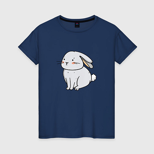 Женская футболка Кролик ждун / Тёмно-синий – фото 1