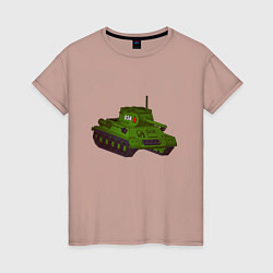 Футболка хлопковая женская Самый обычный танк, цвет: пыльно-розовый