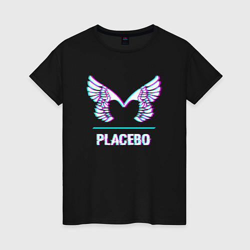 Женская футболка Placebo glitch rock / Черный – фото 1