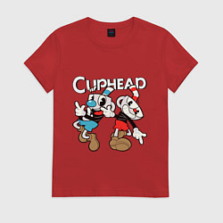 Футболка хлопковая женская Cuphead - Mugman, цвет: красный