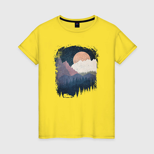 Женская футболка Бездорожье и горы / Желтый – фото 1