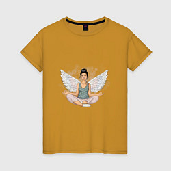 Женская футболка Ангельская медитация домохозяйки