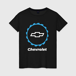 Футболка хлопковая женская Chevrolet в стиле Top Gear, цвет: черный