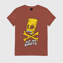 Футболка хлопковая женская Eat my shorts! Hype!, цвет: кирпичный