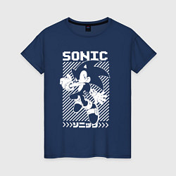 Футболка хлопковая женская Sonic - game, цвет: тёмно-синий