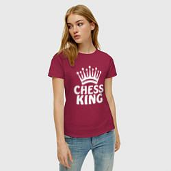 Футболка хлопковая женская Chess King, цвет: маджента — фото 2