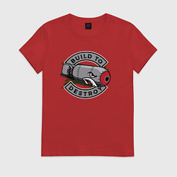 Футболка хлопковая женская Build to destroy, цвет: красный