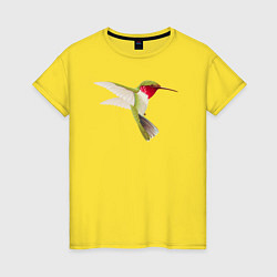 Футболка хлопковая женская Колибри зелёная, цвет: желтый