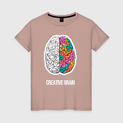 Футболка хлопковая женская Creative Brain, цвет: пыльно-розовый