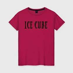 Футболка хлопковая женская Ice Cube - logo, цвет: маджента