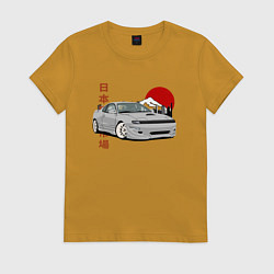 Футболка хлопковая женская Celica gt-four st183 JDM, цвет: горчичный