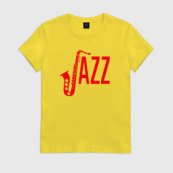 Футболка хлопковая женская Jazz - труба, цвет: желтый