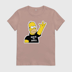 Женская футболка Гомер Симпсон - Rock n Roll