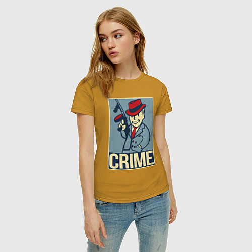 Женская футболка Vault crime boy / Горчичный – фото 3