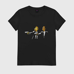 Футболка хлопковая женская Pulp Simpsons - remake - Tarantino, цвет: черный