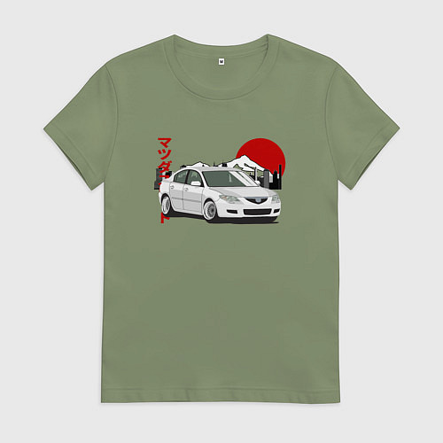 Женская футболка Mazda 3 bk JDM Retro / Авокадо – фото 1