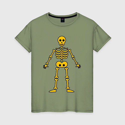 Женская футболка Жёлтый скелетик / Авокадо – фото 1