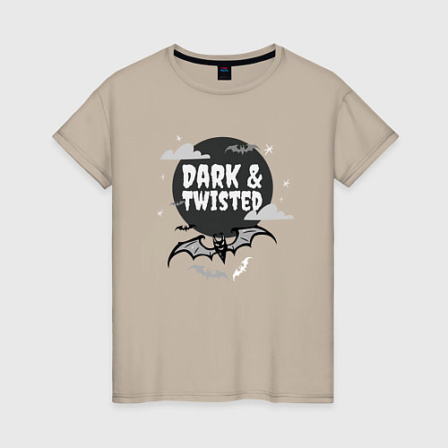 Женская футболка Dark and twisted / Миндальный – фото 1