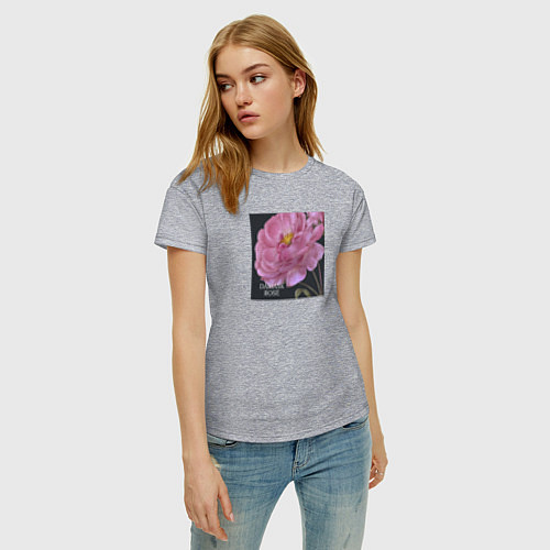 Женская футболка Векторная роза / Меланж – фото 3
