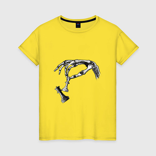Женская футболка Рука с шахматами / Желтый – фото 1