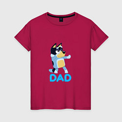 Футболка хлопковая женская Doggy Dad, цвет: маджента