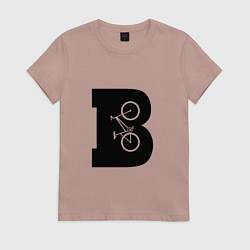 Футболка хлопковая женская Road Bike, цвет: пыльно-розовый