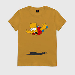 Женская футболка Барт Симпсон - падение