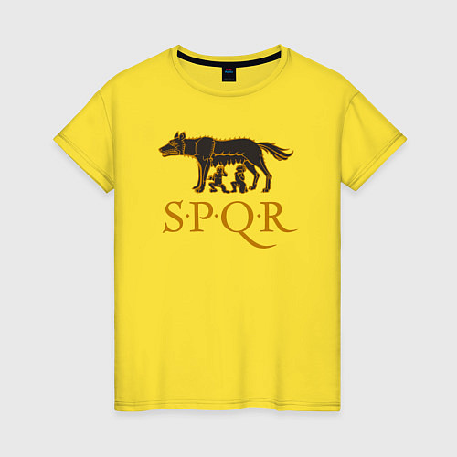 Женская футболка Капитолийская волчица SPQR / Желтый – фото 1