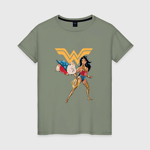 Женская футболка Свинка и Чудо-Женщина DC Лига Суперпитомцы / Авокадо – фото 1