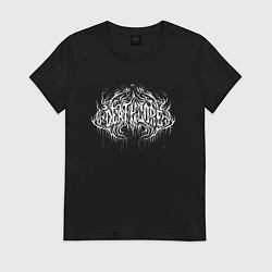 Футболка хлопковая женская Deathcore dark lettering graffiti, цвет: черный