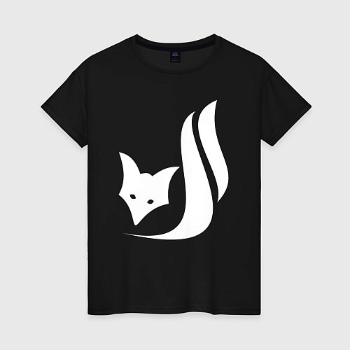Женская футболка Лиса схематичное лого / Черный – фото 1