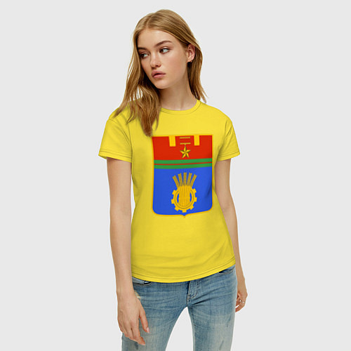 Женская футболка Герб Волгограда / Желтый – фото 3
