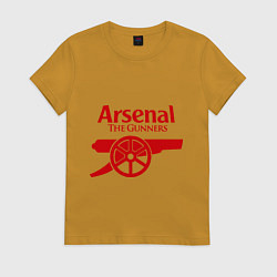 Футболка хлопковая женская Arsenal: The gunners, цвет: горчичный