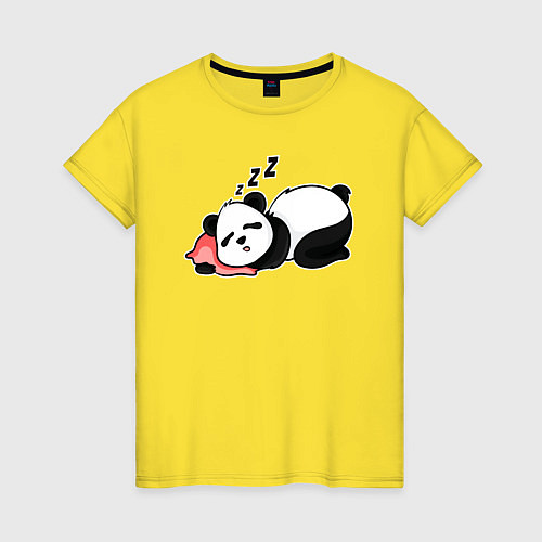 Женская футболка Дрыхнущая панда / Желтый – фото 1