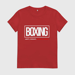 Футболка хлопковая женская Boxing good night, цвет: красный