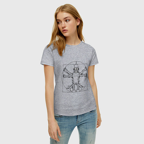 Женская футболка Vitruvian Bender / Меланж – фото 3